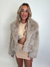 Load image into Gallery viewer, Beige Charlotte Faux Fur Coat