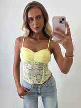Load image into Gallery viewer, Yellow Becky Corset Top