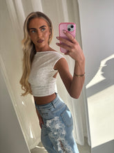 Load image into Gallery viewer, White Vikki Backless Lace Top