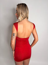 Load image into Gallery viewer, Red Scarlet Rhinestone Backless Mini Dress