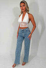 Load image into Gallery viewer, White Mya Halter-neck Top