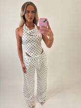 Load image into Gallery viewer, White Azaria Polka Dot Co-ord
