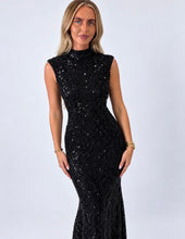 Load image into Gallery viewer, Black Gracie Embellished Open-Back Maxi Dress