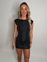 Load image into Gallery viewer, Black Scarlet Rhinestone Backless Mini Dress