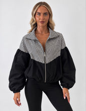 Load image into Gallery viewer, Black Layla Check Print Zip-Up Jacket