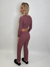 Load image into Gallery viewer, Wine Hannah Striped Co-ord