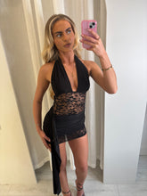 Load image into Gallery viewer, Black Ava Sash Mini Dress