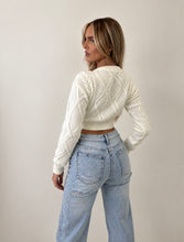 Load image into Gallery viewer, Cream Pippa Cable-Knit Cropped Jumper