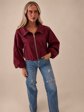 Load image into Gallery viewer, Wine Sandra High-Neck Jacket