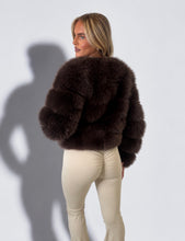 Load image into Gallery viewer, Brown Abi Faux Fur Jacket