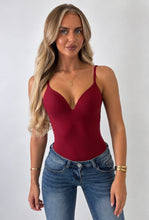 Load image into Gallery viewer, Burgundy Eve Plunge Bodysuit