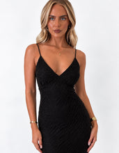Load image into Gallery viewer, Black Lace Marie Tie-Back Maxi Dress