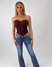 Load image into Gallery viewer, Burgundy Lucia Lace-Up Corset Top