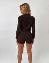 Load image into Gallery viewer, Brown Military Lily Button Jacket & Shorts Set