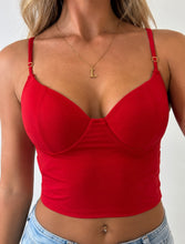 Load image into Gallery viewer, Red Charlotte Underwired Corset Top