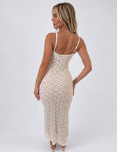 Load image into Gallery viewer, Cream Sophia Lace Bustier Maxi Dress
