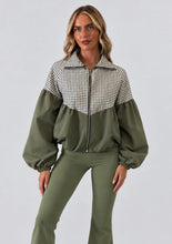 Load image into Gallery viewer, Green Layla Check Print Zip-Up Jacket