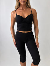 Load image into Gallery viewer, Black Iris Cropped Cami Top & Capri Leggings Set