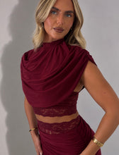 Load image into Gallery viewer, Wine Lucy Lace Co-Ord