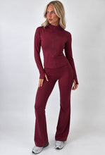 Load image into Gallery viewer, Wine Amara Sculpt Flare Co-ord