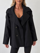 Load image into Gallery viewer, Black Jackie Belted Trench Jacket