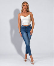 Load image into Gallery viewer, Mid Blue Matilda High-Waisted Skinny Jeans