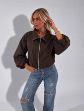 Load image into Gallery viewer, Brown Sandra High-Neck Jacket