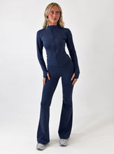 Load image into Gallery viewer, Navy Amara Sculpt Flare Co-ord