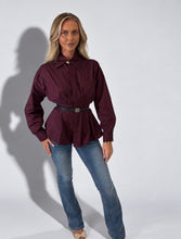 Load image into Gallery viewer, Burgundy Sienna Cinched Shirt