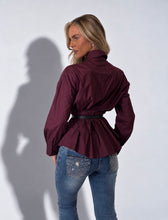 Load image into Gallery viewer, Burgundy Sienna Cinched Shirt