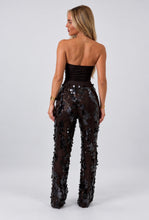 Load image into Gallery viewer, Chocolate Tasha Sequin Wide-Leg Trousers