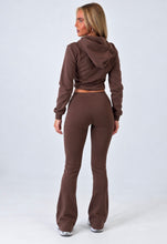 Load image into Gallery viewer, Brown Jessica Zip-Up Hoodie & Flared Jogger Co-Ord