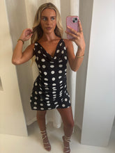 Load image into Gallery viewer, Black Noah Cowl Polka Dots Dress