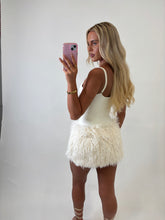Load image into Gallery viewer, White Dacey Feather Mini Skirt