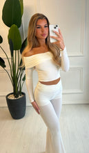Load image into Gallery viewer, White Rosanna Bardot Crop Top
