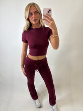 Load image into Gallery viewer, Burgundy Aisling Tie-Waist Trousers
