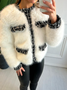 White Laura Faux Fur Jacket