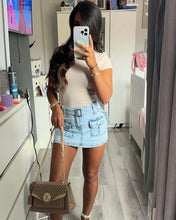 Load image into Gallery viewer, Light Blue Leona Denim Mini Skort

