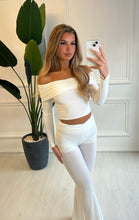 Load image into Gallery viewer, White Rosanna Bardot Crop Top
