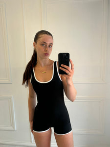 Black Lara ruched jumpsuit