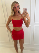 Load image into Gallery viewer, Red Simone Mini Skirt Set

