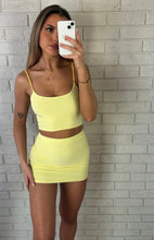 Load image into Gallery viewer, Lemon Molly Crop Top and Mini Skirt Co-Ord
