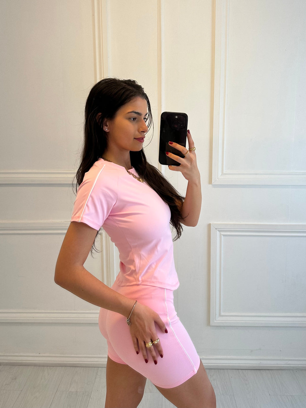 Baby Pink Carly Striped Co ord