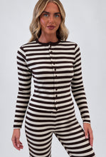 Load image into Gallery viewer, Chocolate Brown Masie Striped Button-Up Co-Ord Set
