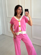 Load image into Gallery viewer, Pink Liv Gold Button Co ord
