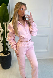Pink Dalila Ruched Cargo Tracksuit