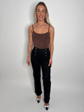 Load image into Gallery viewer, Brown Kiah Rhinestone Bodysuit
