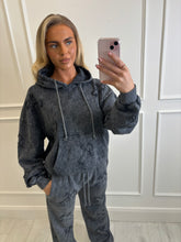 Load image into Gallery viewer, Dark Grey Acid Wash Tiffany Cross Tracksuit
