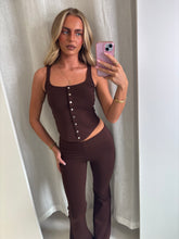 Load image into Gallery viewer, Brown Button Lounge Co-Ord
