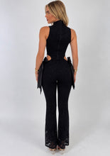 Load image into Gallery viewer, Black Lia Lace Cut-Out Bow Detail Jumpsuit
